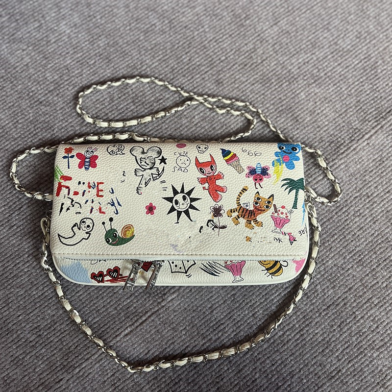 Women'S Kipling Bags - New Graffiti Illustration Printed Classic Fashion