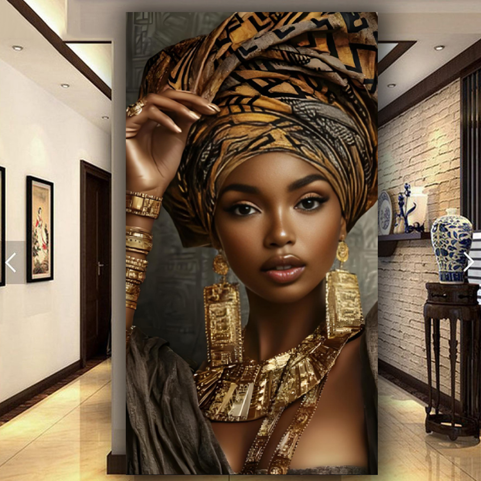 Women Bags Europe - New Abstract African women DIY Diamond