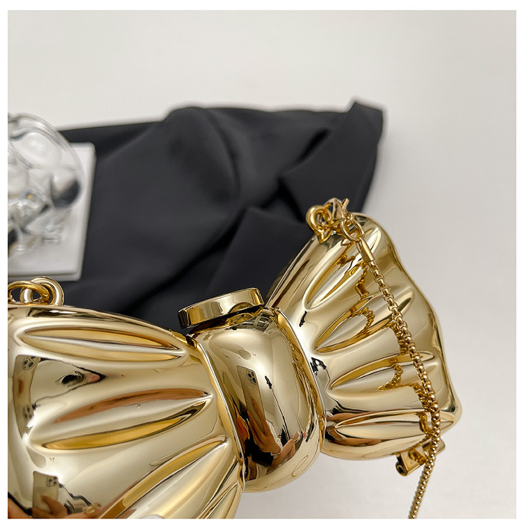 Gold Bow Shaped Metal Evening  - Clutch Bag Evening 评论和价格