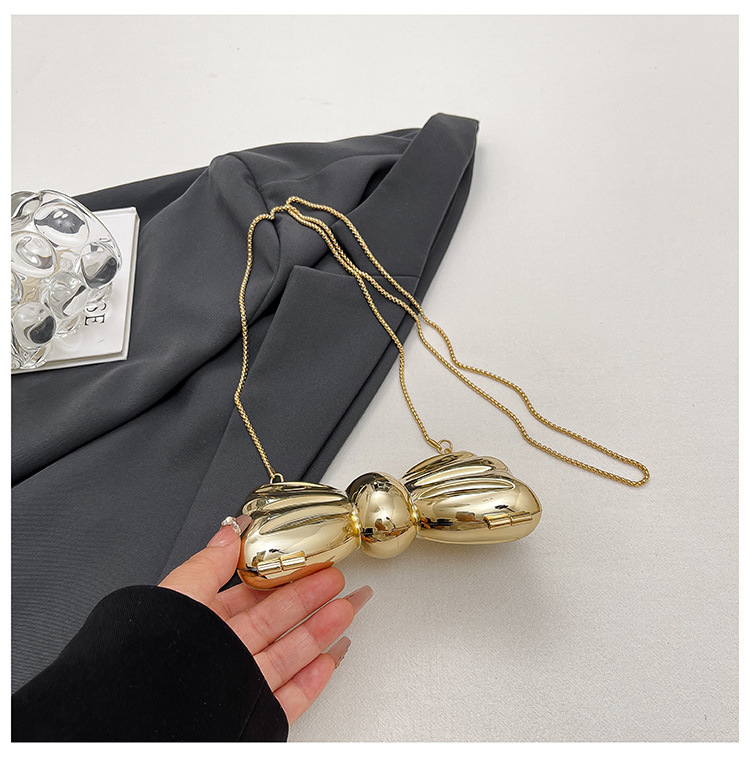 Gold Bow Shaped Metal Evening  - Clutch Bag Evening 评论和价格