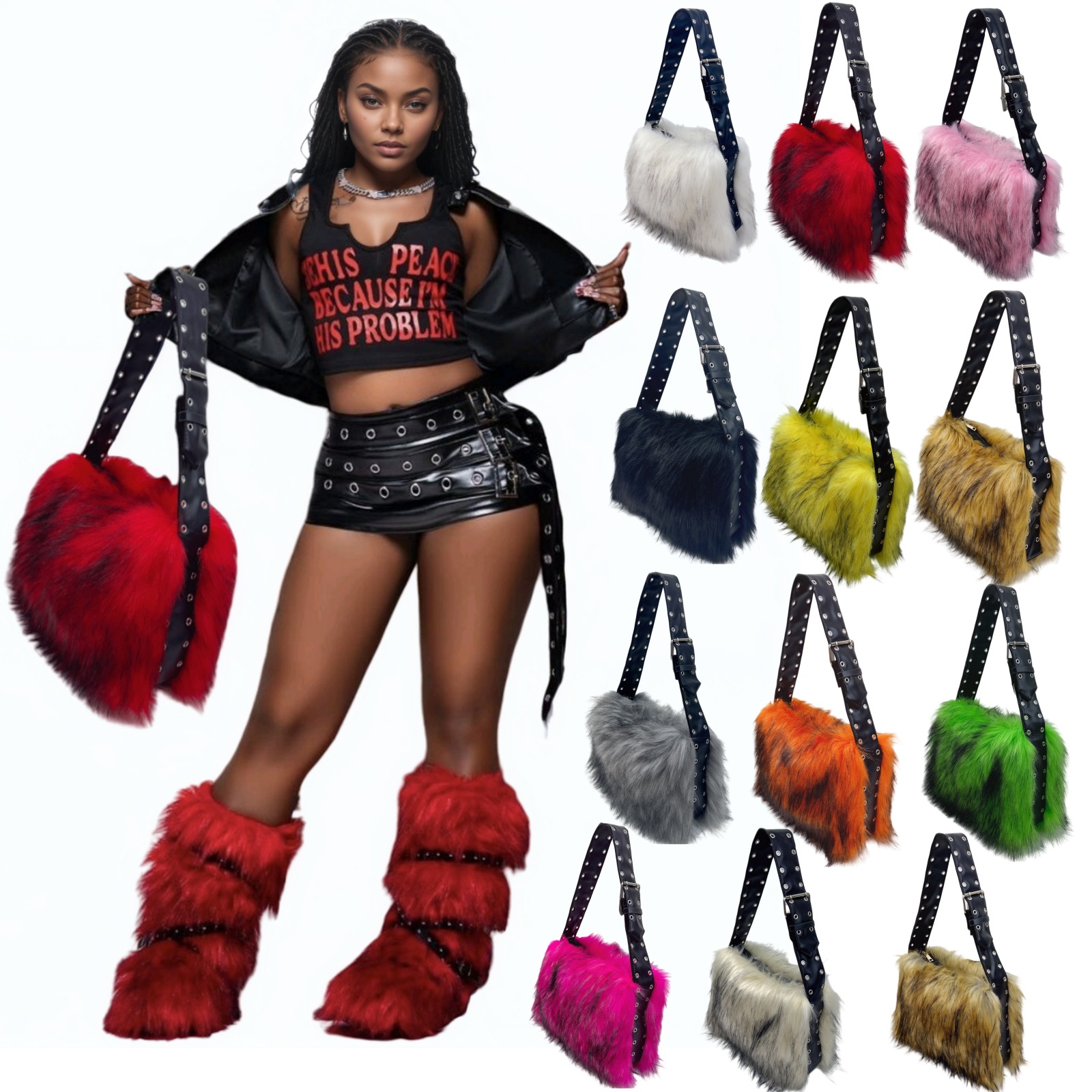 Y2K fox faux fur women's bag s - Women Bags Europe 评论和价格