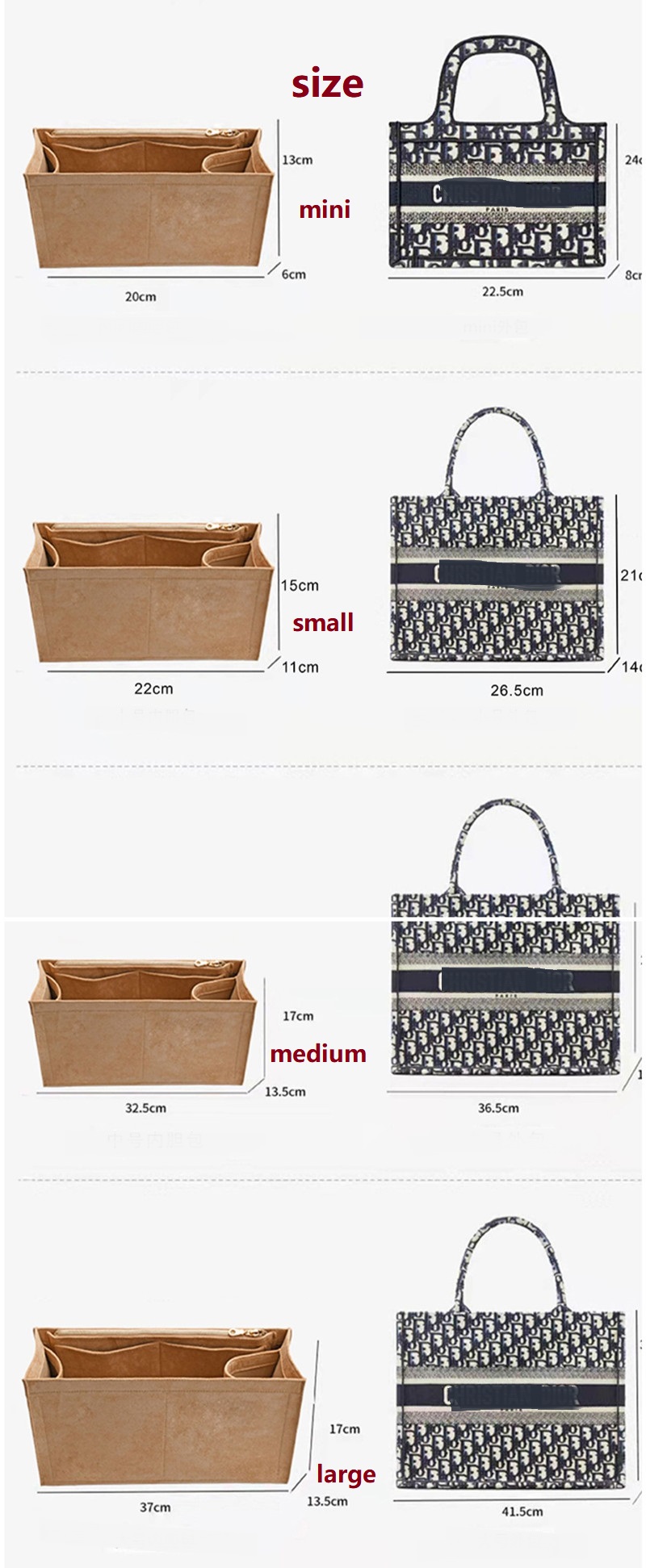 Makeup Bag For Dior Book Tote  - Women Bags Dior 评论和价格