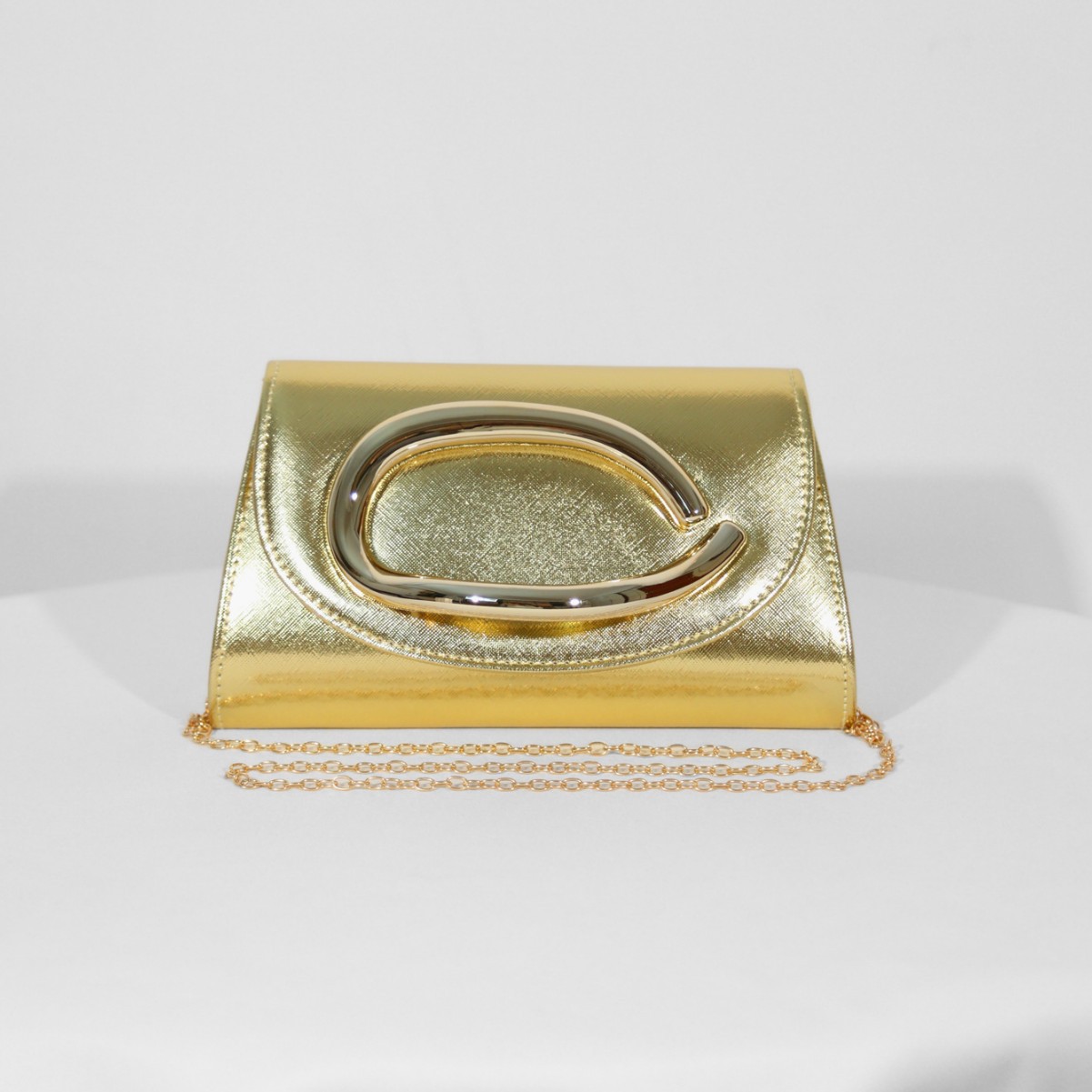 Textured silver PU hand-held d - Women Handheld Bags 评论和价格