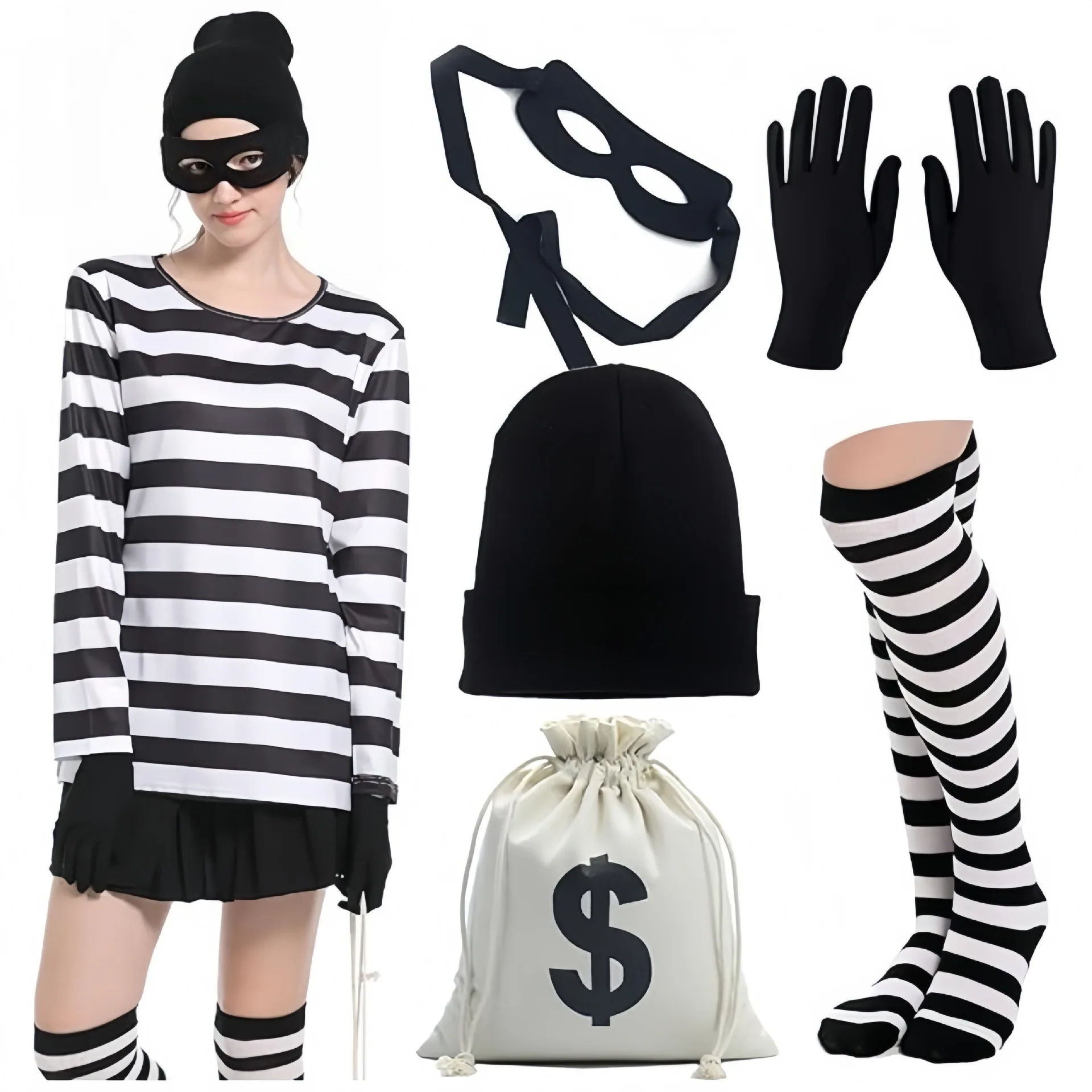 Convict Thief Cosplay Costume  - Women Bags Europe 评论和价格