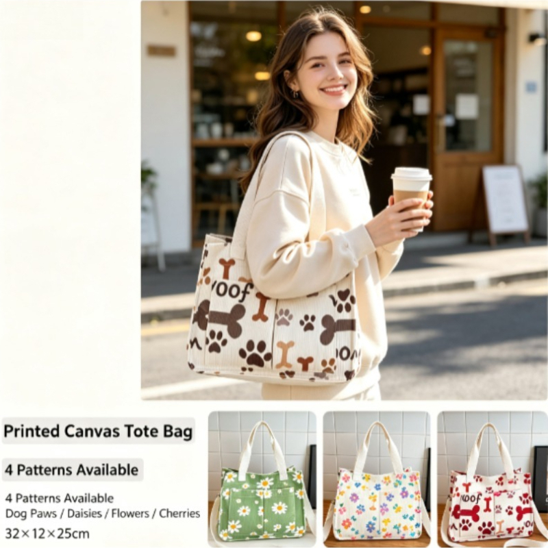 Fashion Corduroy Eco Bag, Larg - Women Handheld Bags 评论和价格