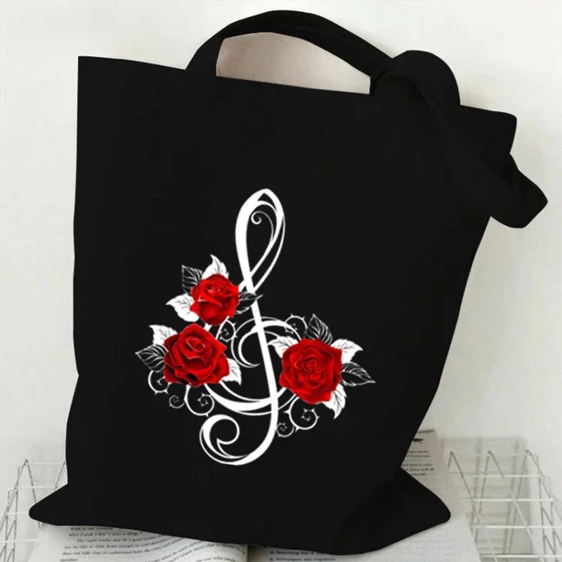 Music Note Heartbeat Printed C - Women Handheld Bags 评论和价格