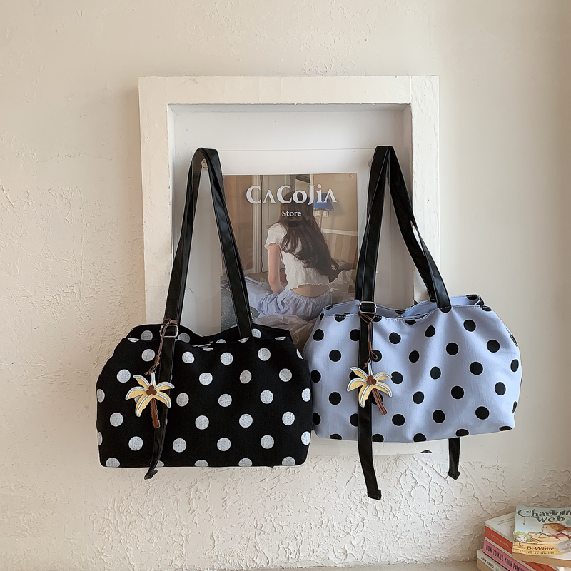 Multi-layer Canvas Polka Dot T - Women Handheld Bags 评论和价格